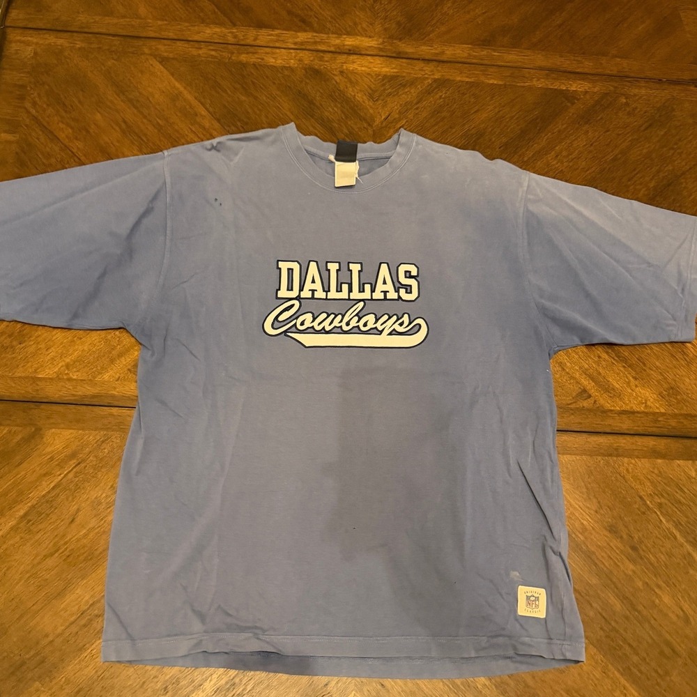 Vintage Reebok NFL Classic Dallas Cowboys T-Shirt Blue‎ Graphic Tee Mens XL
